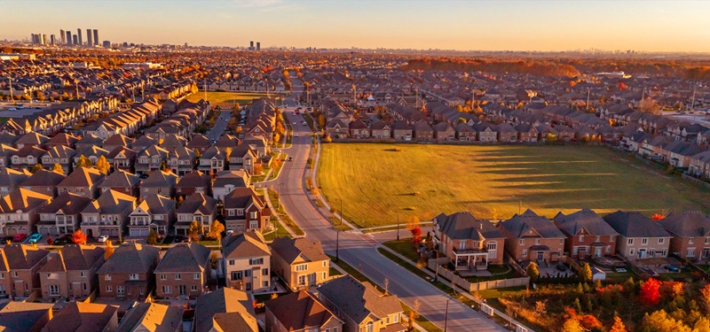 Suburban Houses at dusk