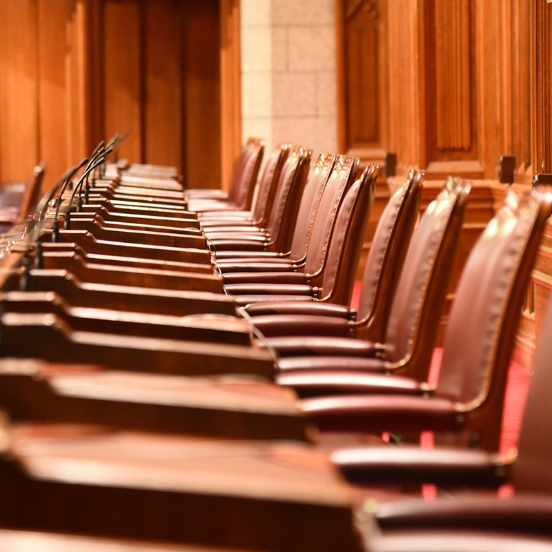 Row of court house seats